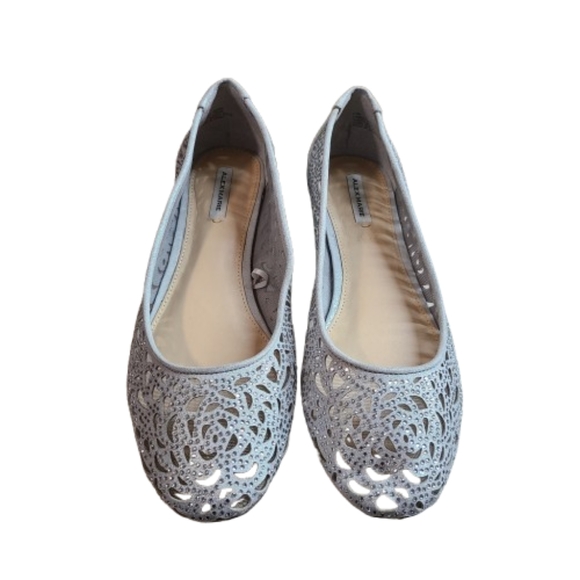 Alex Marie Shoes - Alex Marie Altana Laser-Cut Flats Size 7.5 Metallic Rhinestone